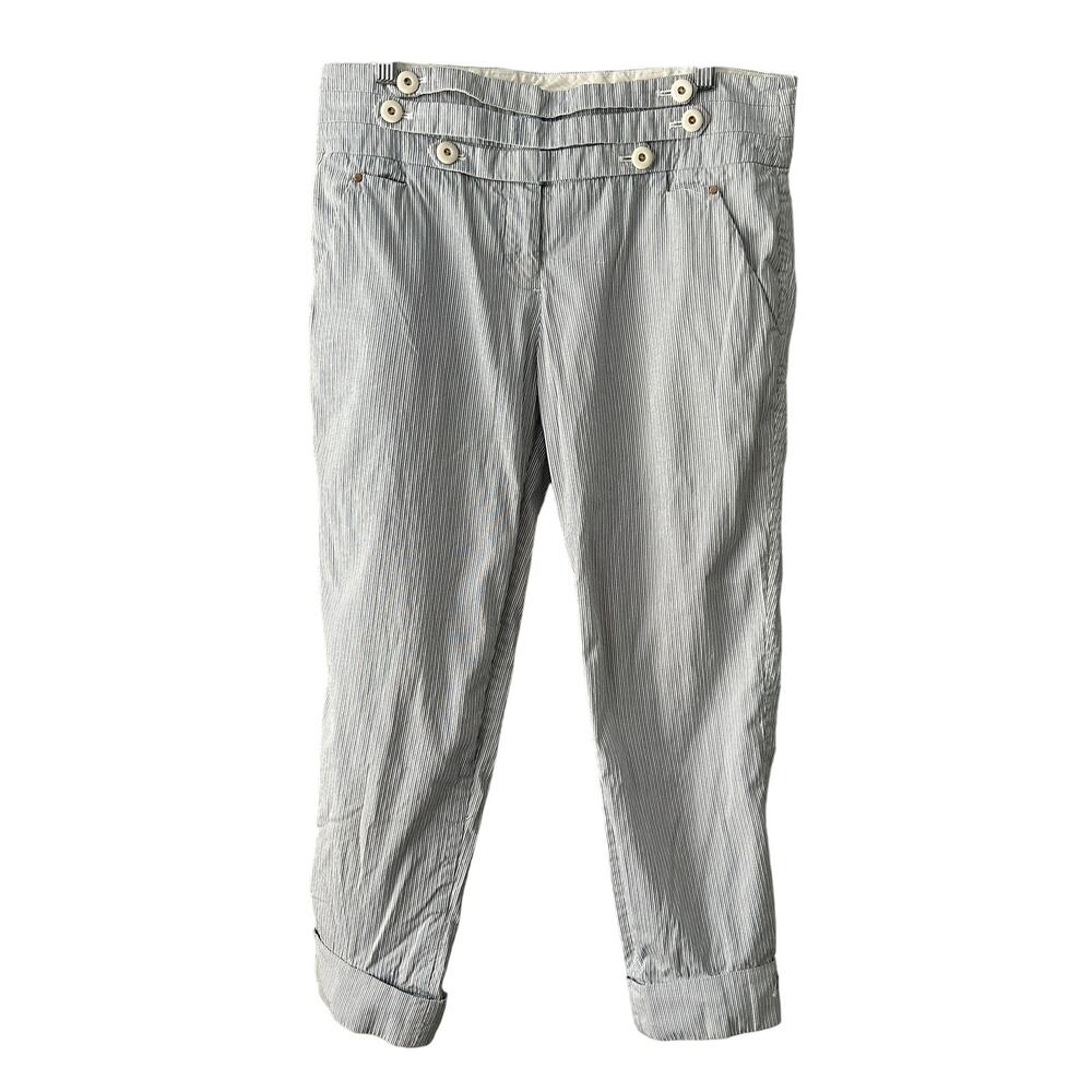 Anthropologie Leifsdottir Marine Striped Cuffed Pants Size 10